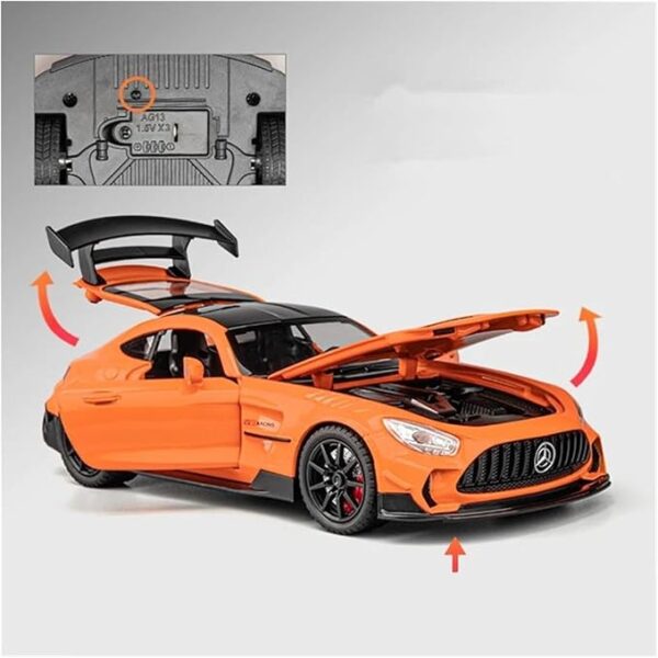 Diecast Model Car 1 24 for Benz-GT GTR Alloy Racing Car Model Diecast Metal Toy Sports Car Model Sound and Light Collectibles Replica Miniature Vehicles