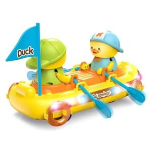 Bump & Go Duck Boat Toy with Music & Lights